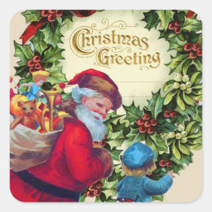 ADESIVO QUADRADO PAPAIS NOEIS,CRIANÇAS,NATAL CROWN,HOLLYBERRY,MISTL