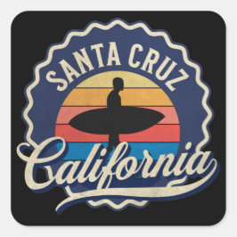 Adesivo Quadrado Papais noeis Cruz California Surfing Retro Art