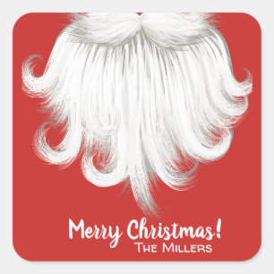 Adesivo Quadrado Papais noeis de barba de natal