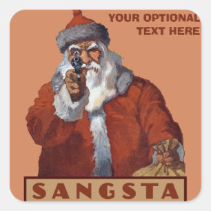 Adesivo Quadrado Papais noeis de Gangsta autocolantes personalizado
