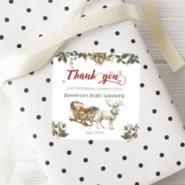 Adesivo Quadrado Papais noeis de inverno Chá de fraldas de veados d