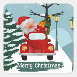 Adesivo Quadrado Papais noeis de Natal bonitos