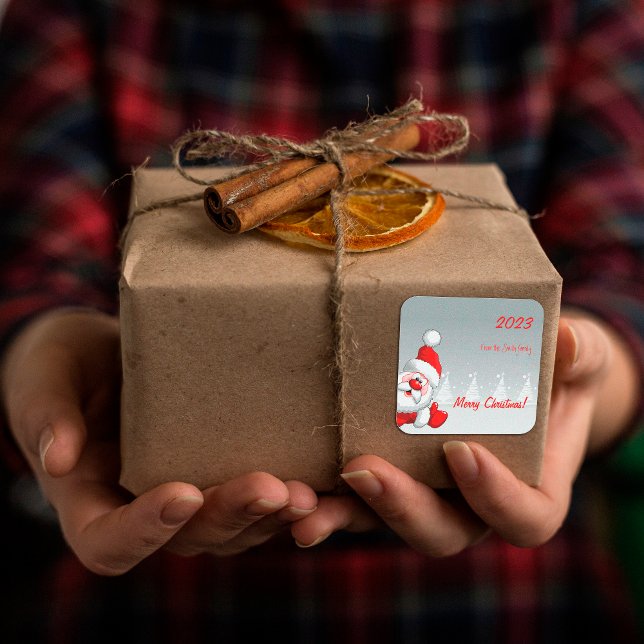 Adesivo Quadrado Papais noeis de Natal bonitos nevando (Criador carregado)