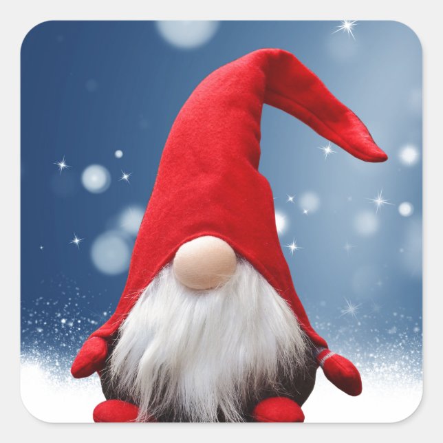 Adesivo Quadrado Papais noeis de Natal bonitos Neves Estrelas (Frente)