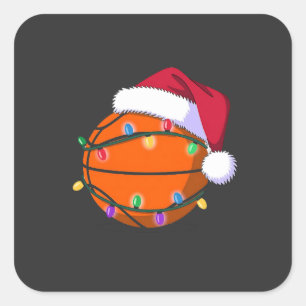 Adesivo Quadrado Papais noeis de Natal de Basquete Snowman Esporte 