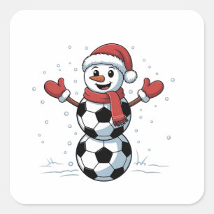 Adesivo Quadrado Papais noeis de Natal do Snowman Baseball Esporte