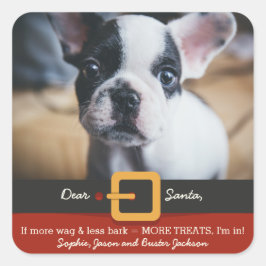 Adesivo Quadrado Papais noeis de Natal Engraçados Cachorros Mais Ca