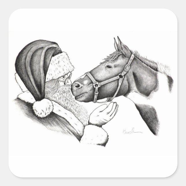 Adesivo Quadrado Papais noeis e Cavalos (Frente)