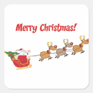 Adesivo Quadrado Papais noeis em seu Sleigh