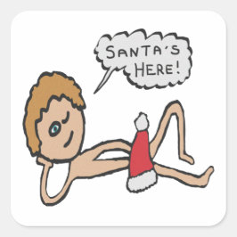 Adesivo Quadrado Papais noeis Engraçados Aqui Humor Xmas