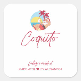 Adesivo Quadrado Papais noeis engraçados Comida de coquito e conjun