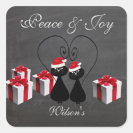 Adesivo Quadrado Papais noeis engraçados de quadro chalkboard casal