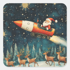 Adesivo Quadrado Papais noeis engraçados na véspera de Natal