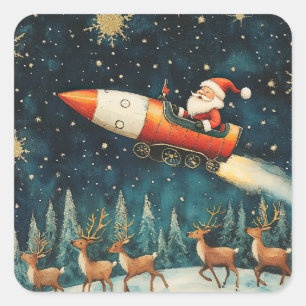 Adesivo Quadrado Papais noeis engraçados na véspera de Natal