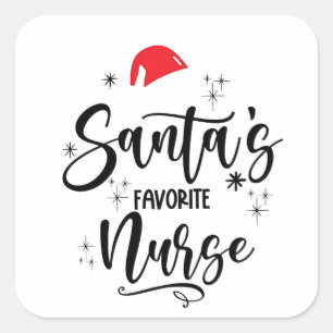 Adesivo Quadrado Papais noeis Favoritos Enfermeira Natal