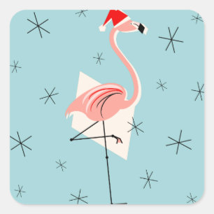 Adesivo Quadrado Papais noeis Flamingo, quadrado azul
