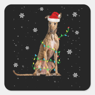 Adesivo Quadrado Papais noeis Grátis De Natal De Whippet Xmas