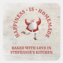 Adesivo Quadrado Papais noeis Homemade Feita Com Amor No Natal