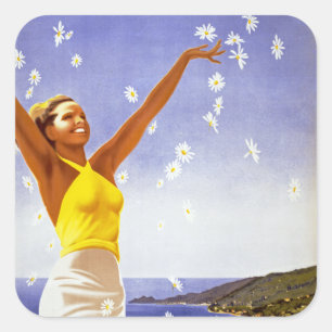 Adesivo Quadrado Papais noeis Margherita Ligure com Daisies