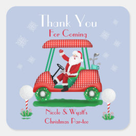 Adesivo Quadrado Papais noeis Na Festa De Natal Do Carrinho De Golf