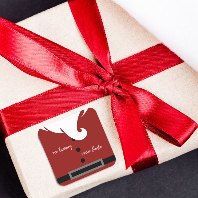 Adesivo Quadrado Papais noeis personalizados (Personalized Santa Square Sticker)