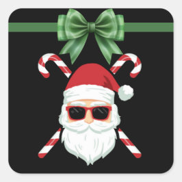 Adesivo Quadrado Papais noeis Personalizados com Feriado de Natal C