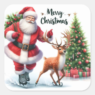 Adesivo Quadrado Papais noeis Skates Com Rebelde Feliz