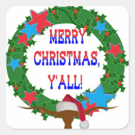 Adesivo Quadrado Papais noeis Steer - Feliz Natal Y