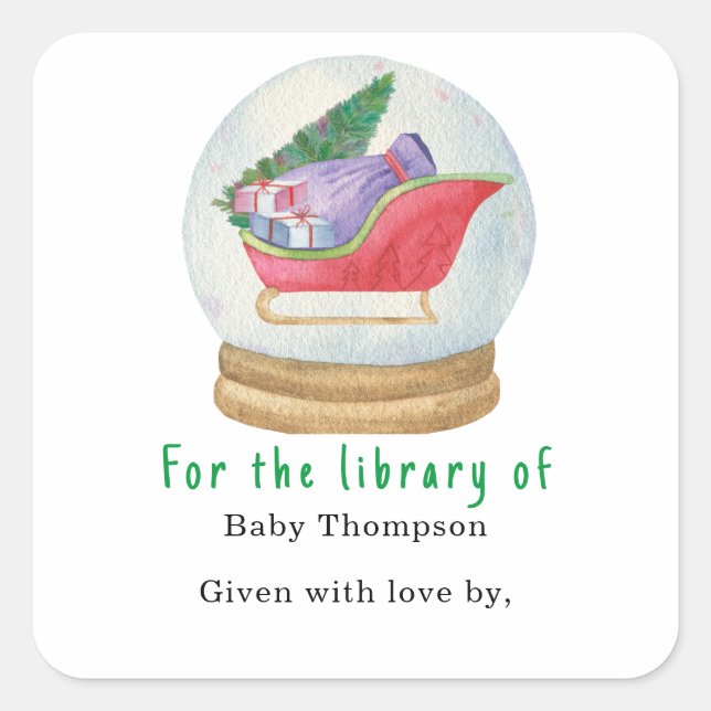 Adesivo Quadrado Papais noeis trenós - chá de fraldas (Frente)