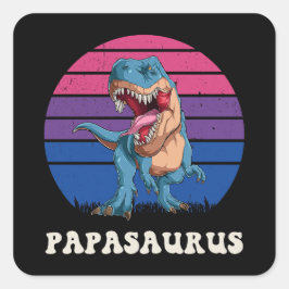 Adesivo Quadrado Papasaurus Funny Dinossauro sobre Bandeira Bissexu