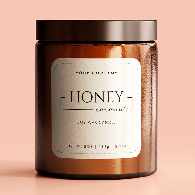 Adesivo Quadrado Papel de Caligrafia Chic em Velas de Soja Homemade (Criador carregado)