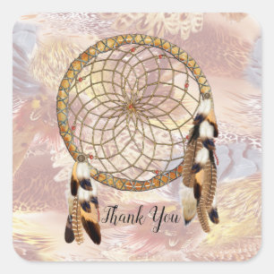 Adesivo Quadrado Papel de carta de Dream Catcher