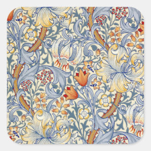 Adesivo Quadrado Papel de Parede Vitoriano Gold Lily de William Mor