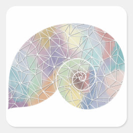 Adesivo Quadrado Papel Mosaico - Nautilus Shell Sticker