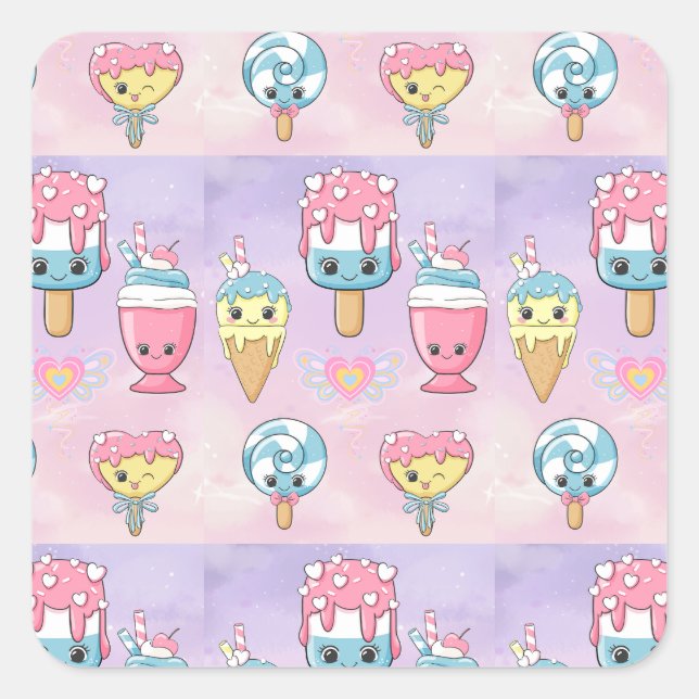 Adesivo Quadrado Papel Napkin (Frente)