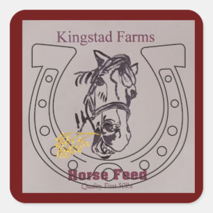 Adesivo Quadrado papoila para alimentação de cavalos