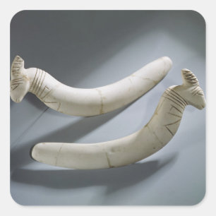 Adesivo Quadrado Par de castanhetas, Período de Thinite (hipopótamo