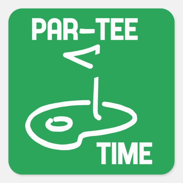 Adesivo Quadrado Par-Tee Time White (Frente)