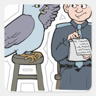 Adesivo Quadrado pára de chocar pombo