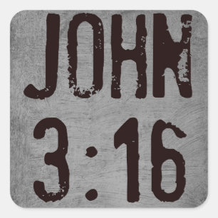 Adesivo Quadrado Para o deus amado assim o 3:16 de John do mundo…