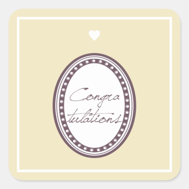 Adesivo Quadrado Parabéns (Frente)