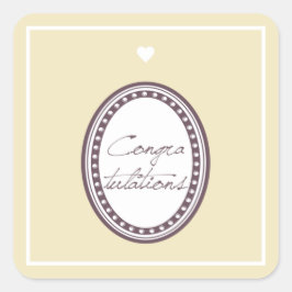 Adesivo Quadrado Parabéns