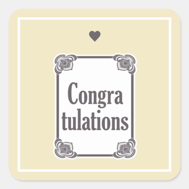 Adesivo Quadrado Parabéns (Frente)