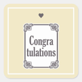 Adesivo Quadrado Parabéns