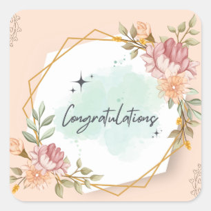 Adesivo Quadrado parabéns