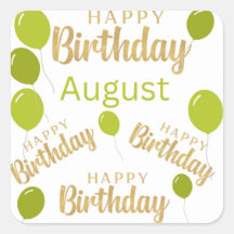 Parabéns, August Birthdays Sticker