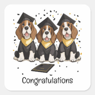 Adesivo Quadrado Parabéns Cães de Caça-Caça de Graduação