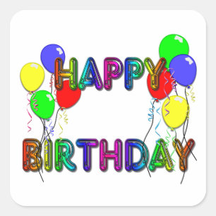 Adesivo Quadrado Parabéns D1