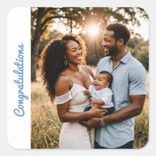 Adesivo Quadrado parabéns do bebê