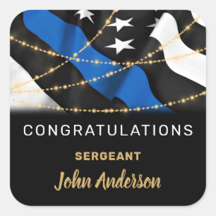 Adesivo Quadrado Parabéns do Partido Policial